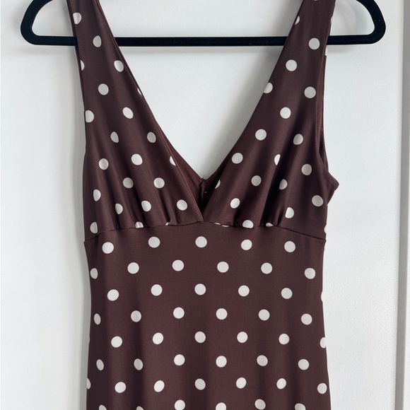 Blue Blush Chocolate Polka Dot Maxi Dress - Picture 3 of 4